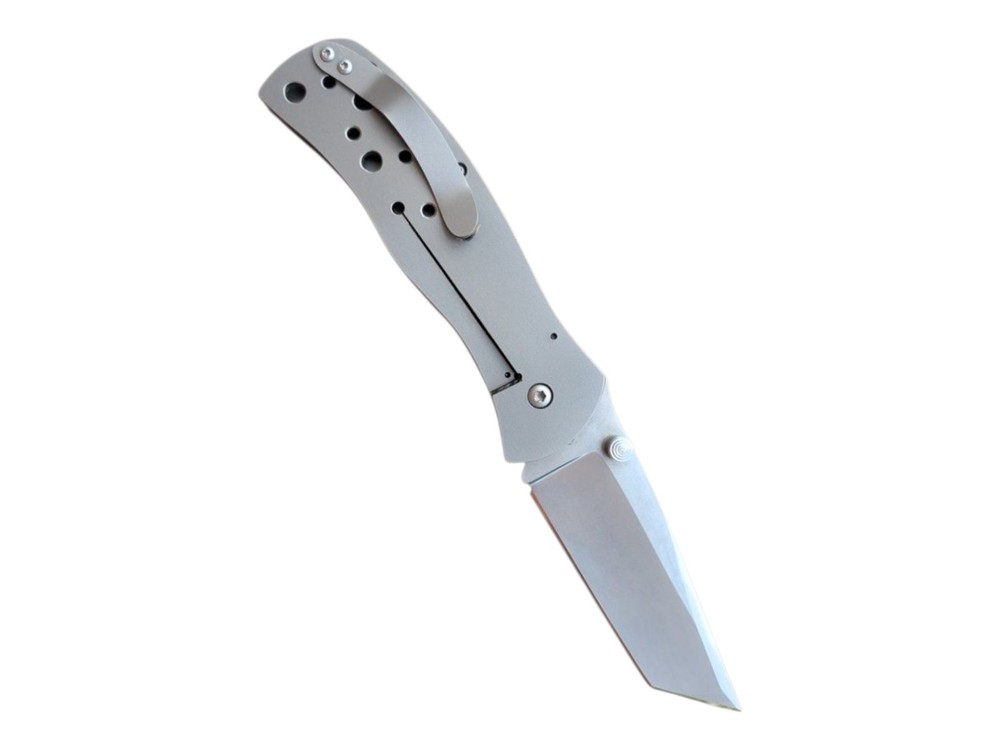 Aaron Frederick Full Custom Tanto Framelock Folding Knife.
