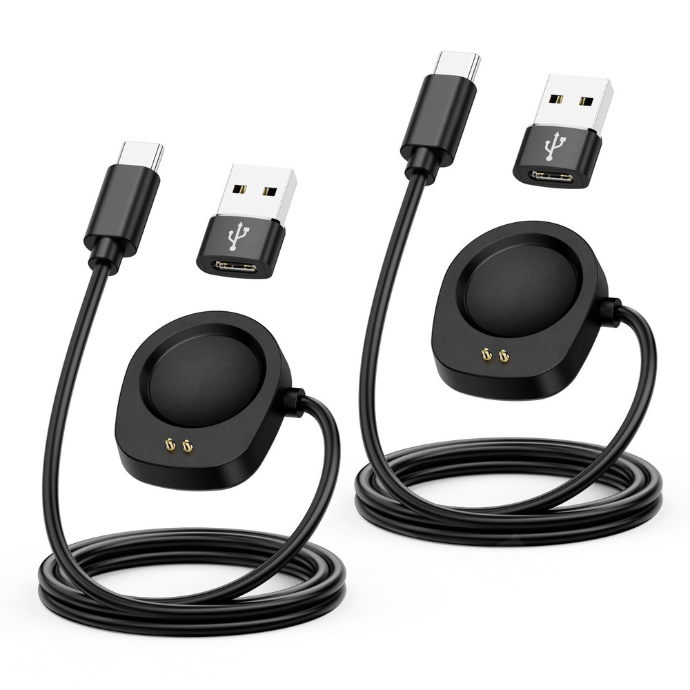 USB Type C Charger for Smartwatches - 3.3FT Replacement Cable & USB-A Adapter (2