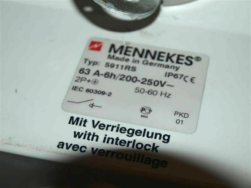 Mennekes 5911RS Switch Interlock w/o Key