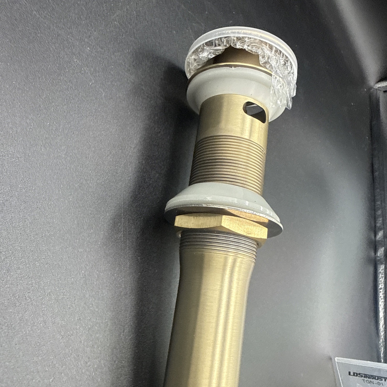 Bathroom Pop up Drain Without Overflow Vessel Sink Strainer with Brushed Gold