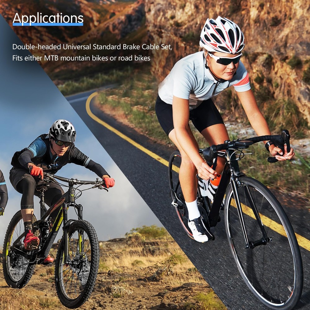 4PCS Universal Bike Brake Cable,Replaceable Brake Inner Wire Cable, Include F...