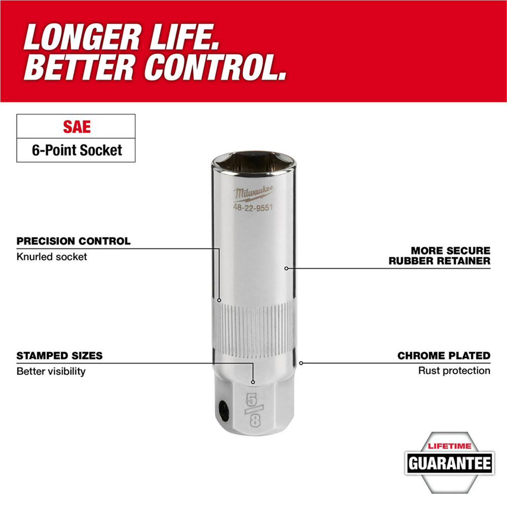 Milwaukee Tool 3/8" Drive 5/8" Spark Plug Socket