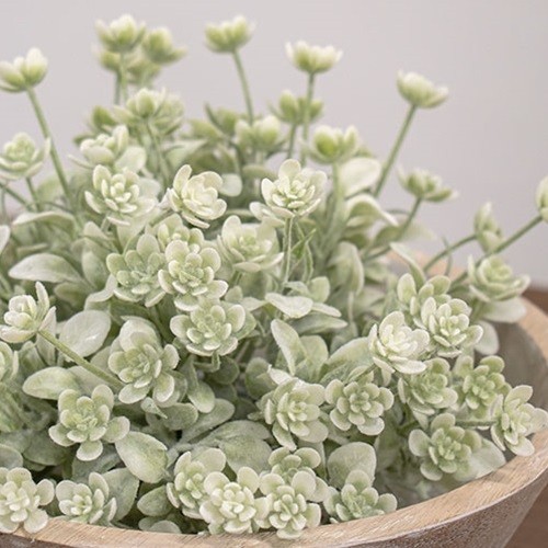 New PRIMITIVE Farmhouse DUSTY BUDS HALF SPHERE Green 10" WIDE Cottage Chic