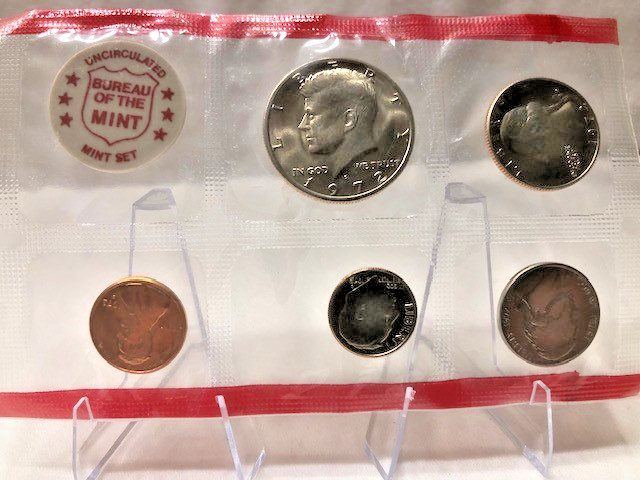 1972-D U.S. Mint 5 Coin Mint Set - Set With Mint Cellophane Wrap; No Envelope