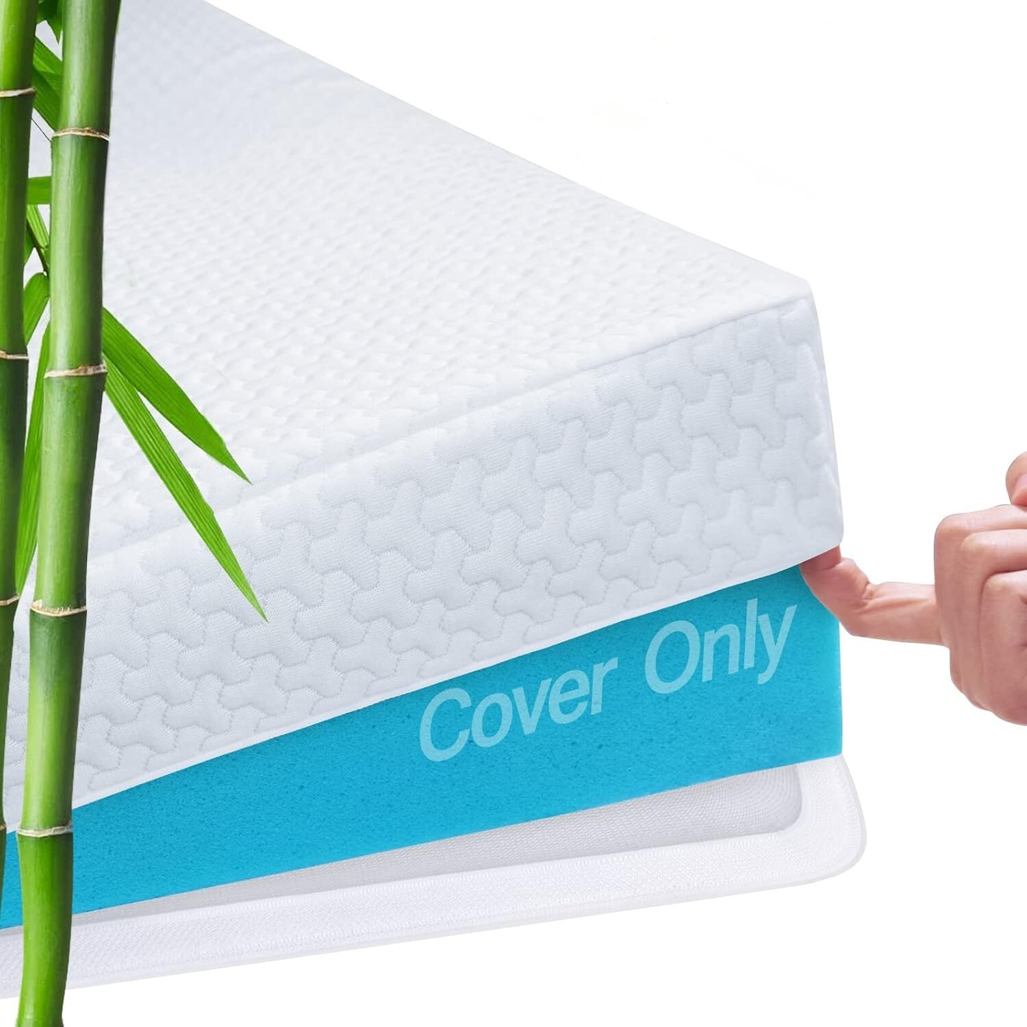 Bamboo Mattress Topper Cover Zippered Mattress Protector for Latex Mattress