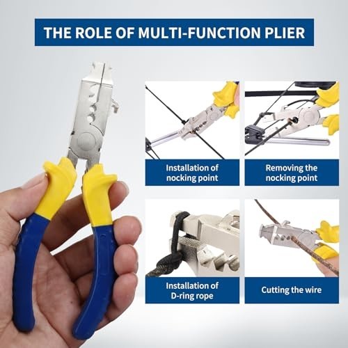 Bow String Nock Point Pliers Kit - D Loop Tool with Strings & Archery Nocks
