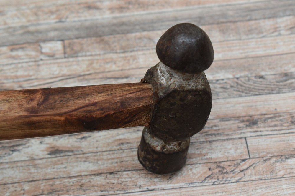 Used Iron Blacksmith Hammer Silversmith Carpentry Work Round Head Hammer Tool