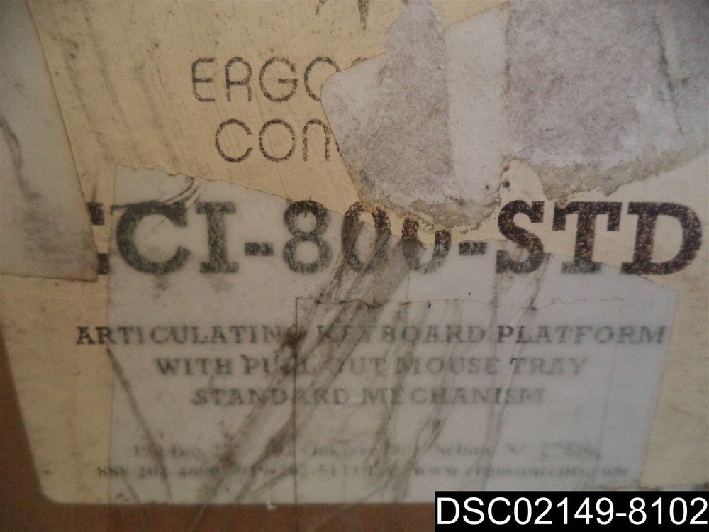 ERGONOMIC CONCEPTS ECI-800-STD Articulating Keyboard Platform w/ Pullout Mouse