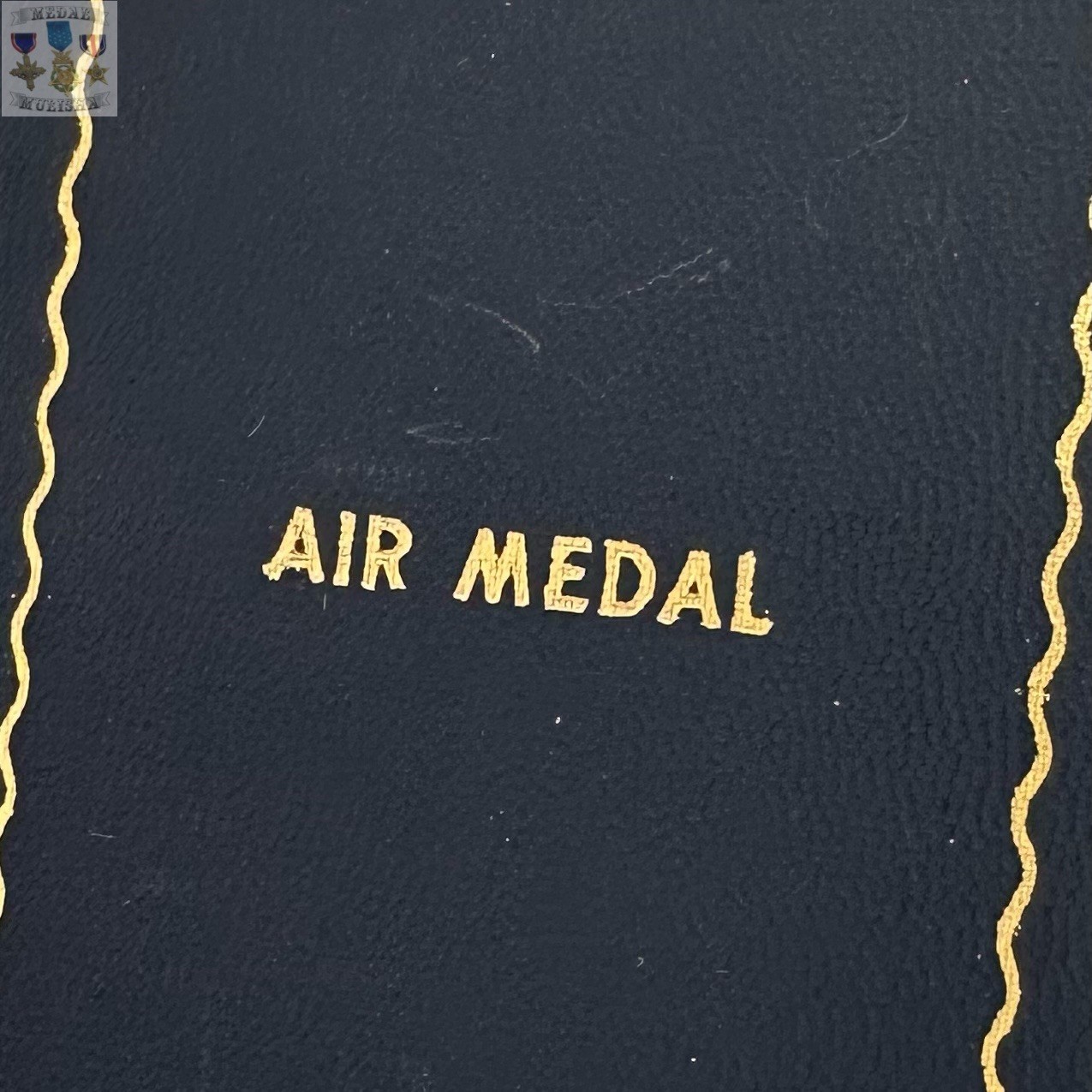 WWII ARMY AIR CORPS AIR MEDAL RIBBON BAR LAPEL PIN CASE OAK LEAF CLUSTERS WW2