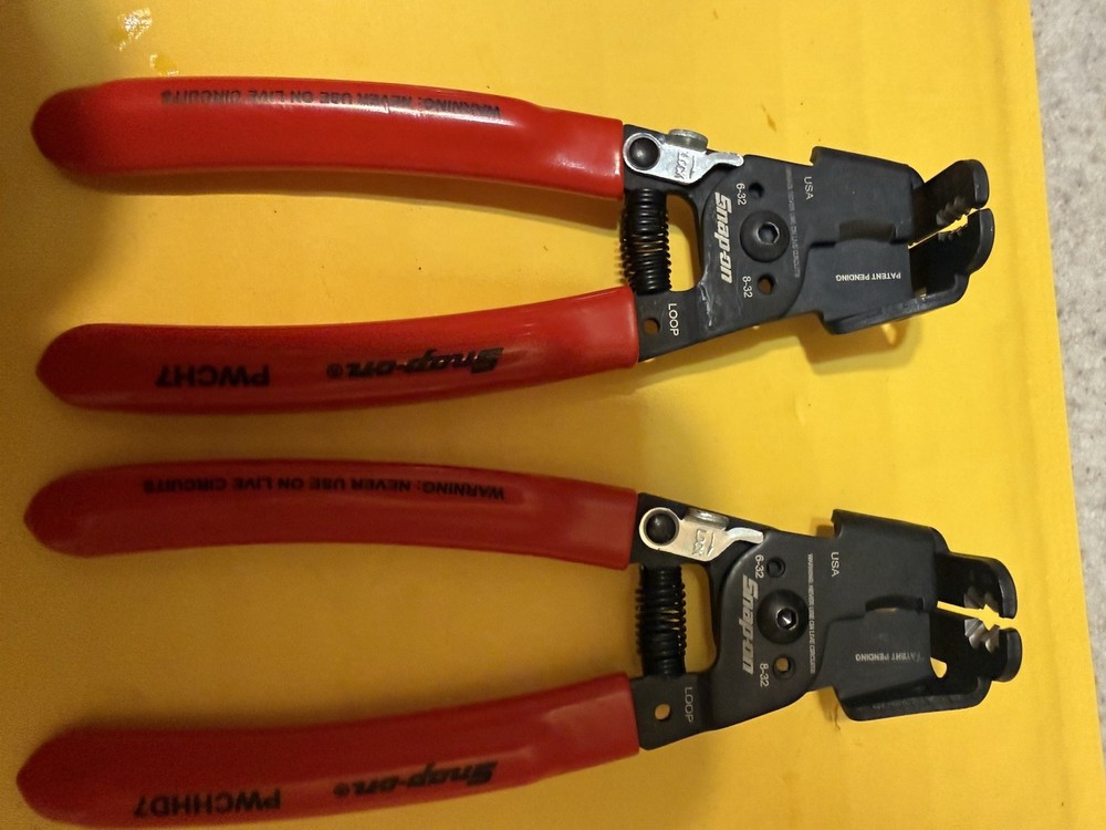Snap-on Tools USA 2PC Inline 90° Angle Wire Stripper Cutter Pliers