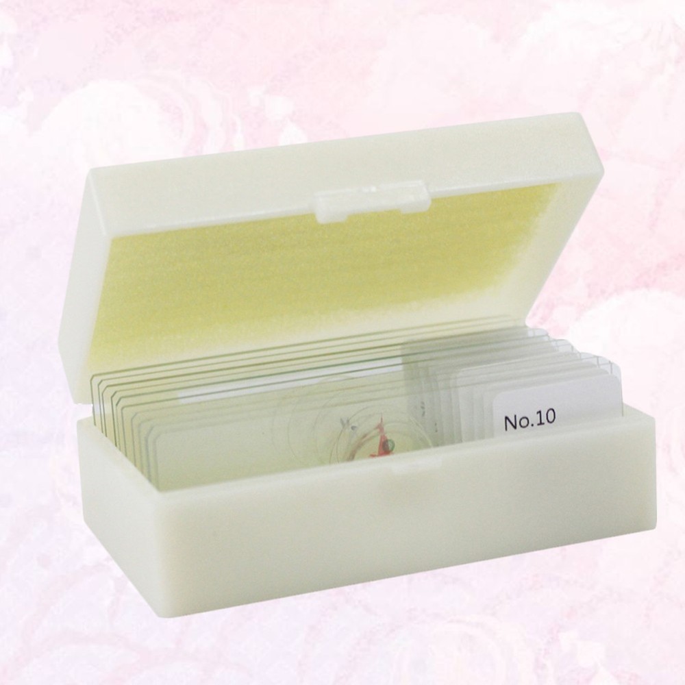 10 PCS/Set Specimen Slides for Microscope Calibration Sample Biology Lab