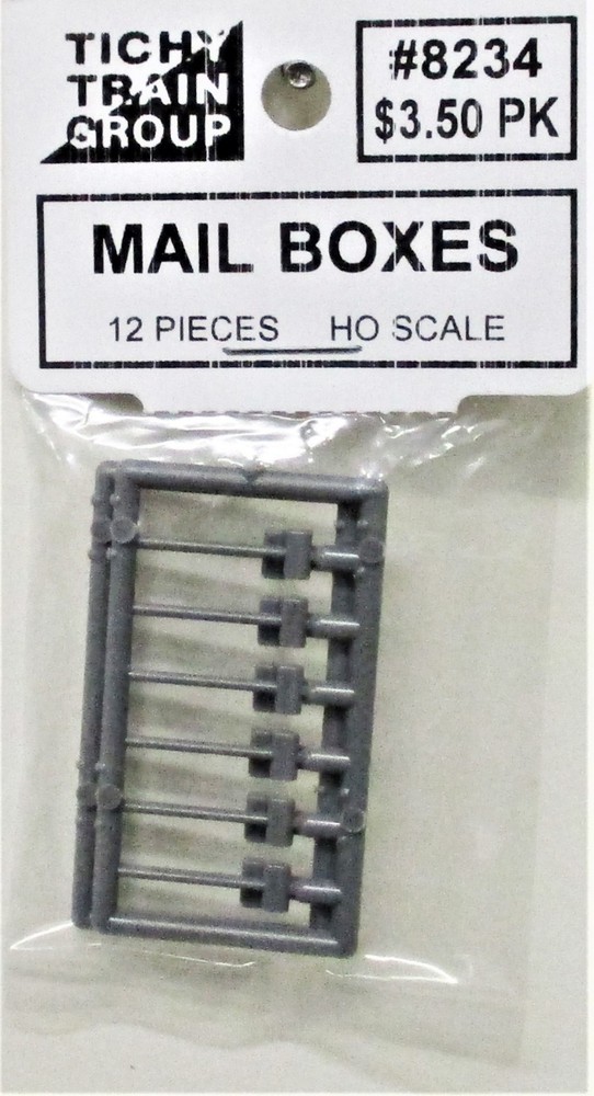 HO Scale Tichy Train Group 8234 Mailboxes pkg (12)