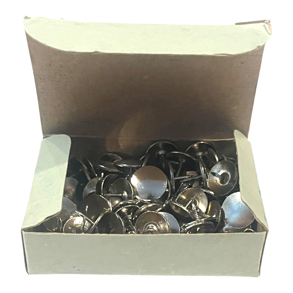 NOESTING No. 4 Solid Head Steel Plated Thumb Tacks 86 Tacks - Vintage