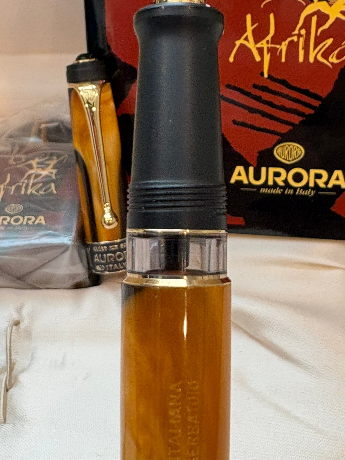 Aurora Africa Fountain Pen- EXCELLENT Cond., WITH BOX AND INK. LOOK!