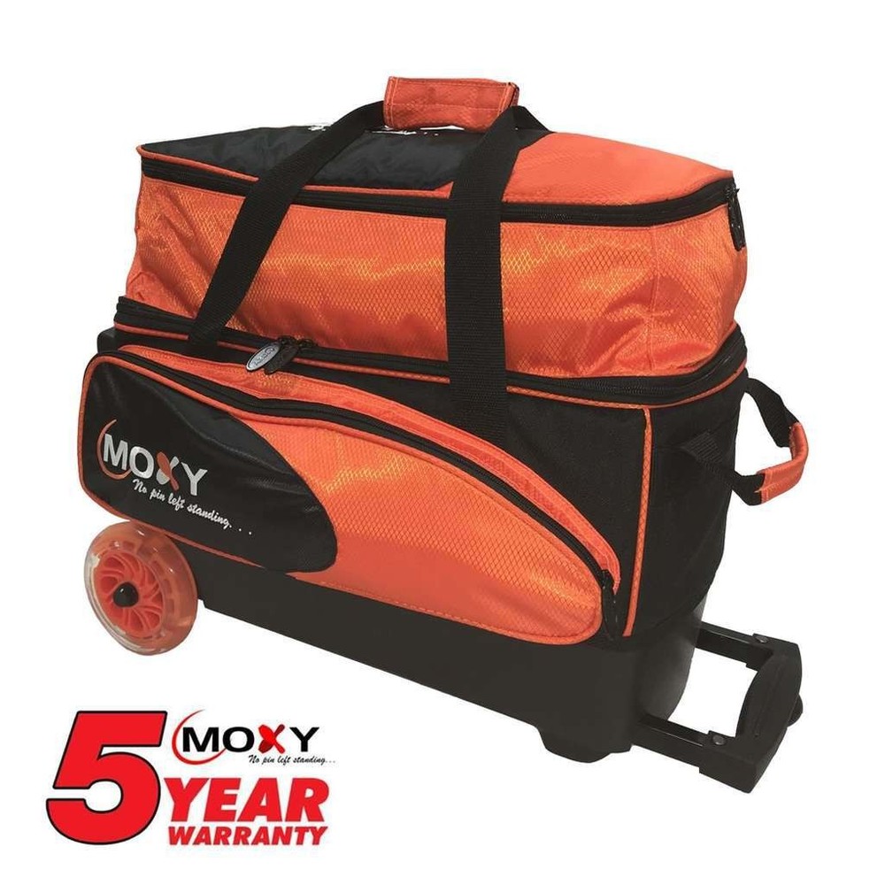 Moxy Blade Premium Double Roller Bowling Bag- Silver/Black