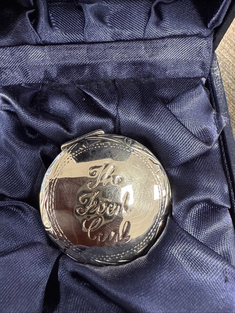 Sterling Silver First Curl box 3.3cm diameter, Sheffield 1995