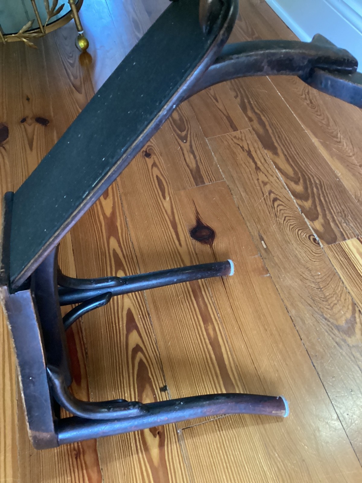 Antique Thonet Bentwood Shoe Fitting Stool, Brown, 25x12.5x15.5"