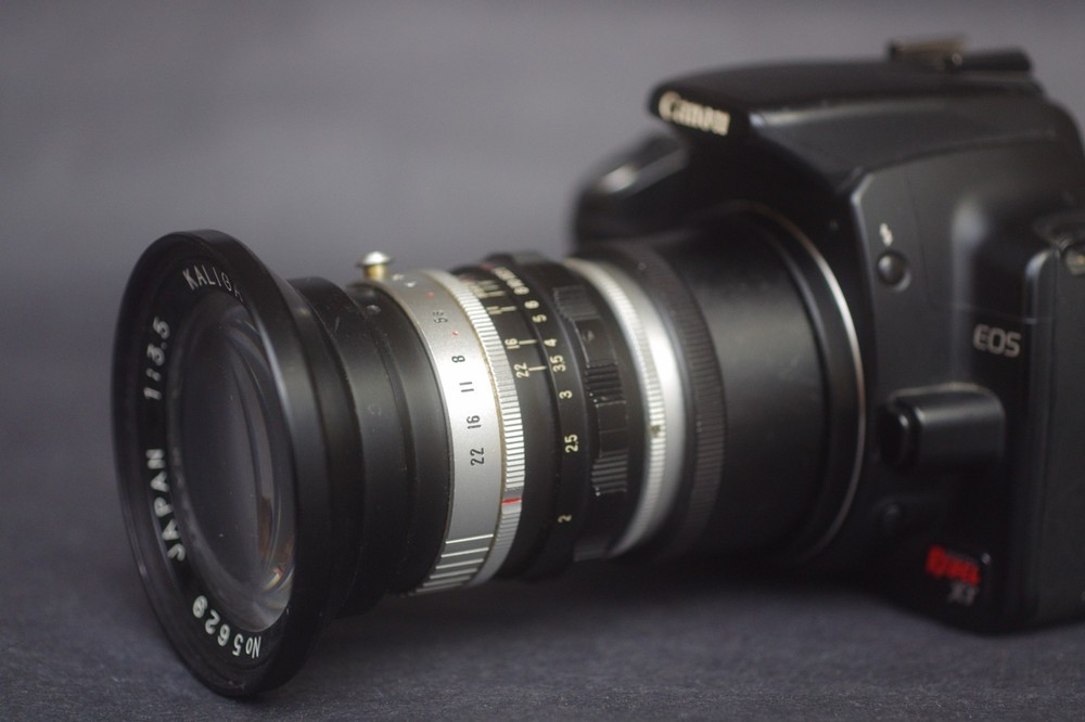 Kalimar 66 Medium Format Lens onto Canon EOS Camera mount Adapter