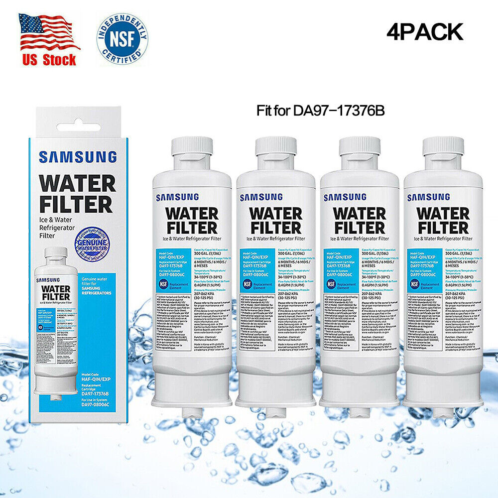 4 PACK Genuine Samsung DA97-17376B HAF-QIN/EXP REFRIGERATOR Water Filter US SHIP