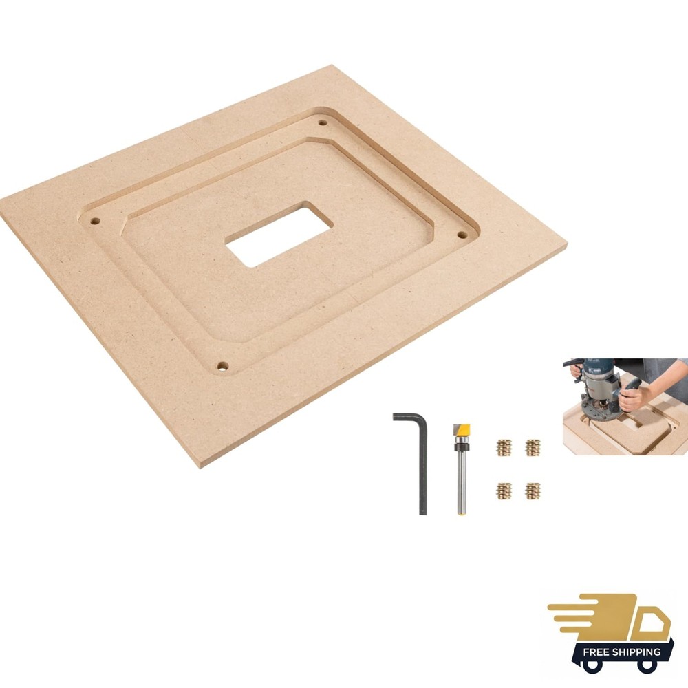 Router Table Insert Plate Template Kit – Includes MDF Routing Template, Threa...