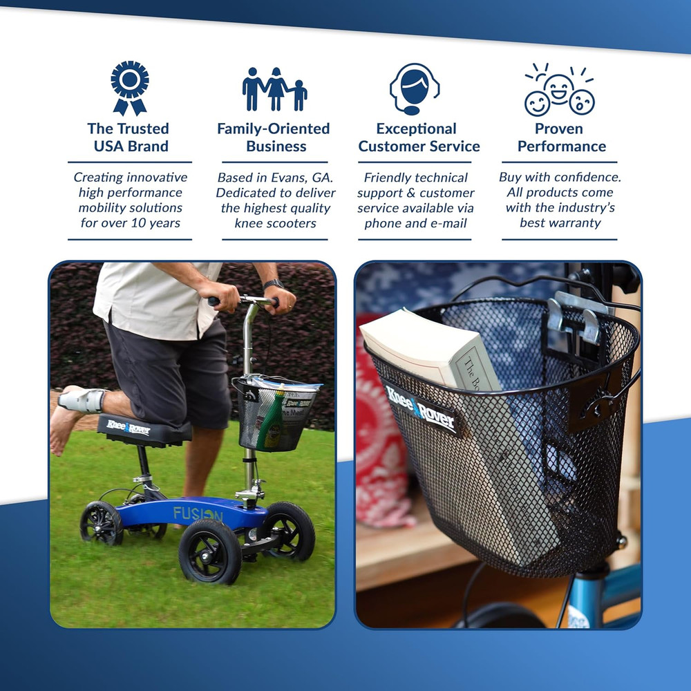 KneeRover Knee Scooter Basket Universal Attachment with Handle Bracket