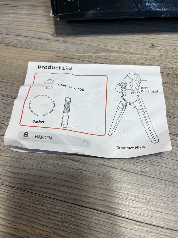 Hapden Grommet Tool Kit 10mm - Open Box
