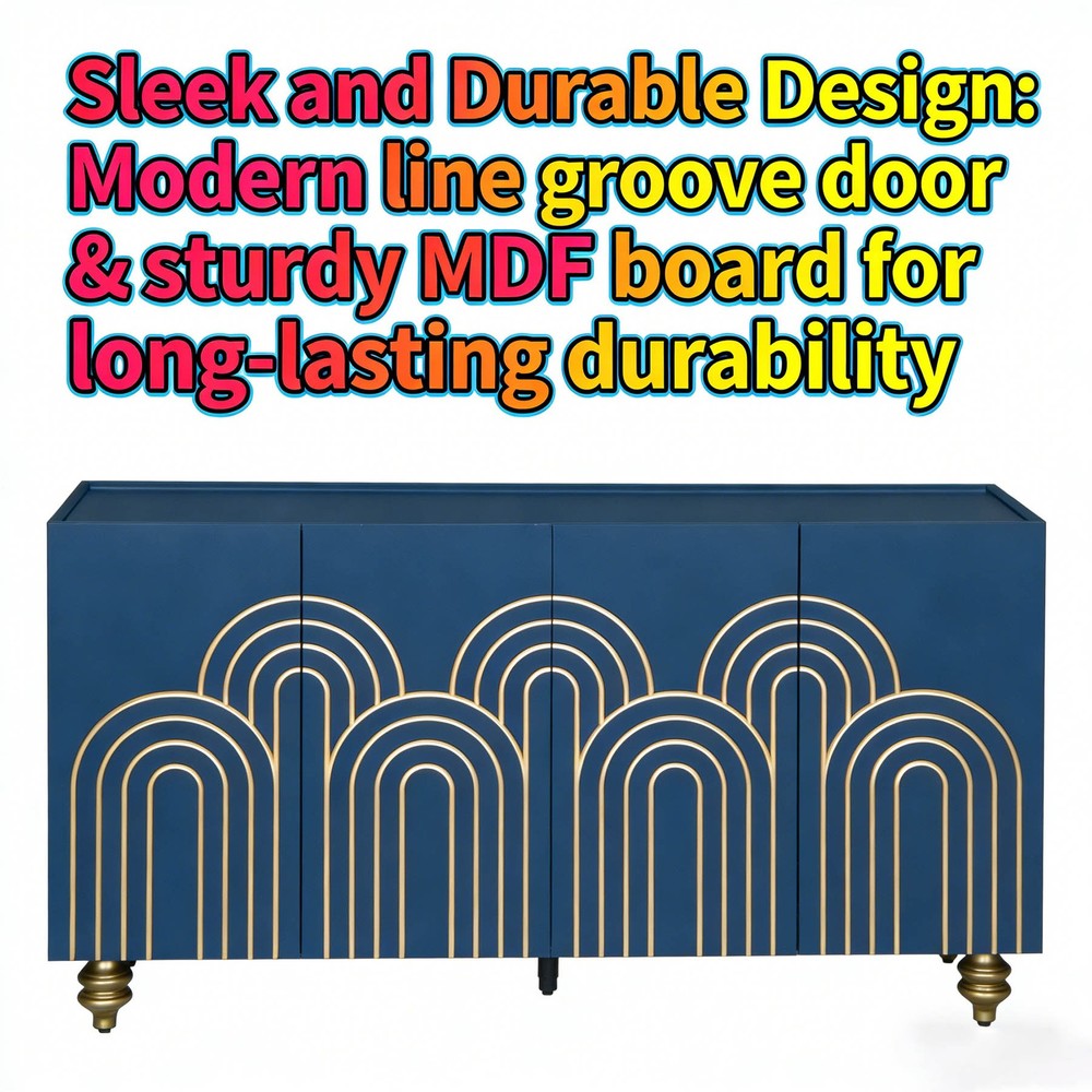 Sideboard with Storage Capacity Features Four Doors Includes Adjustable Shelves