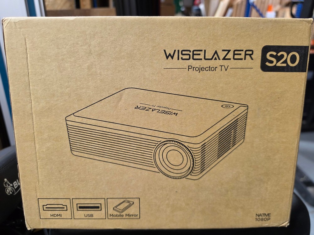 WiseLazer S20 Projector HDMI Native 1080P Miracast WiFi bundle w/ Case & Cable