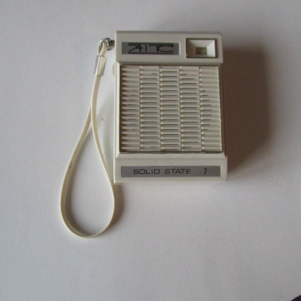 AITC Pocket Transistor AM Radio Solid State  7 With Protective Case - Tested