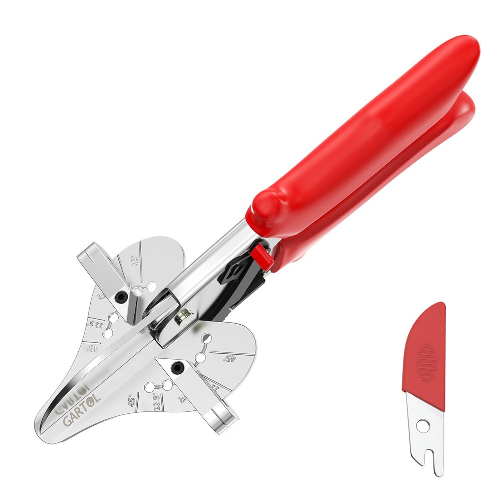 GARTOL Precise Miter Shears, 22.5°-135° Adjustable Angle Cutter Large, Red