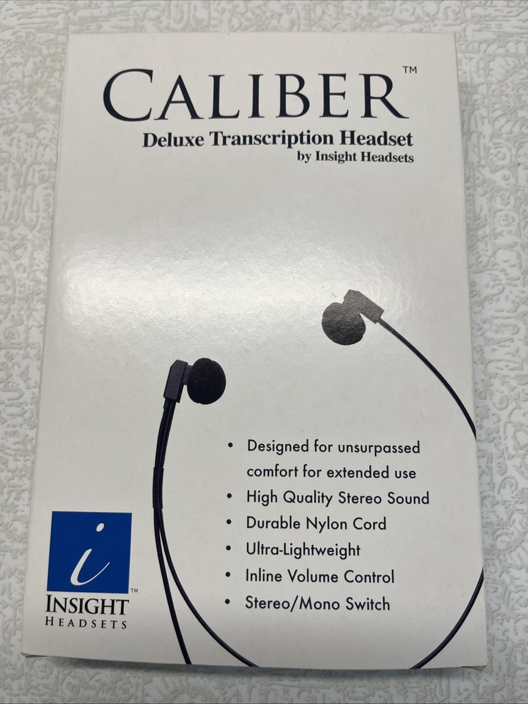Caliber 3.5 mm Headset for Computer Transcribing Transcription