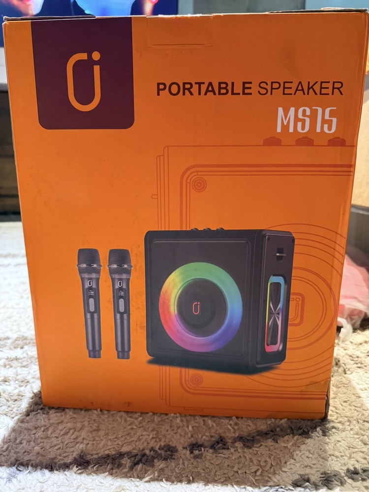 Karaoke Machine, Portable Bluetooth 5.3 Speaker with 2 Wireless Microphones