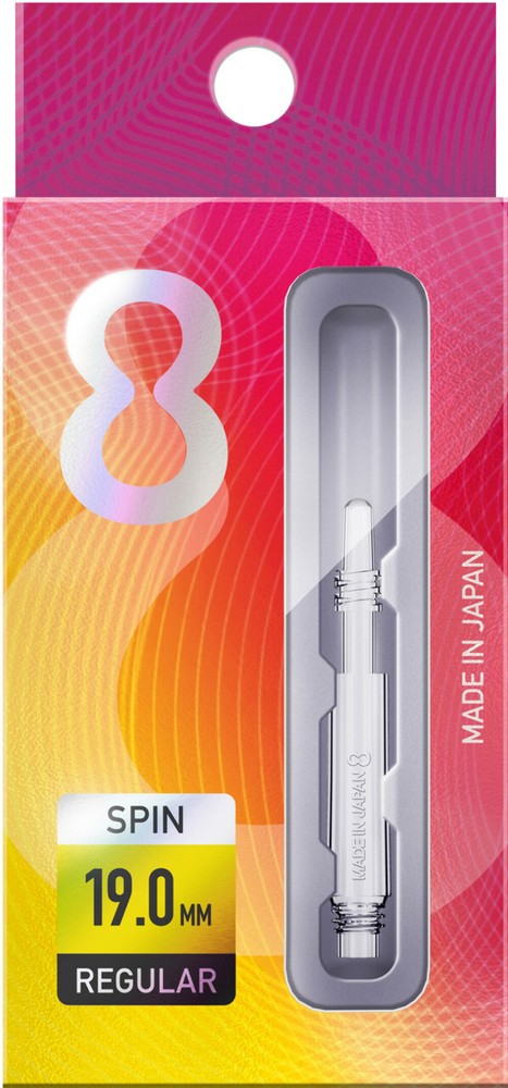 Target 8 Flight Spinning Shaft Short Clear (19mm)