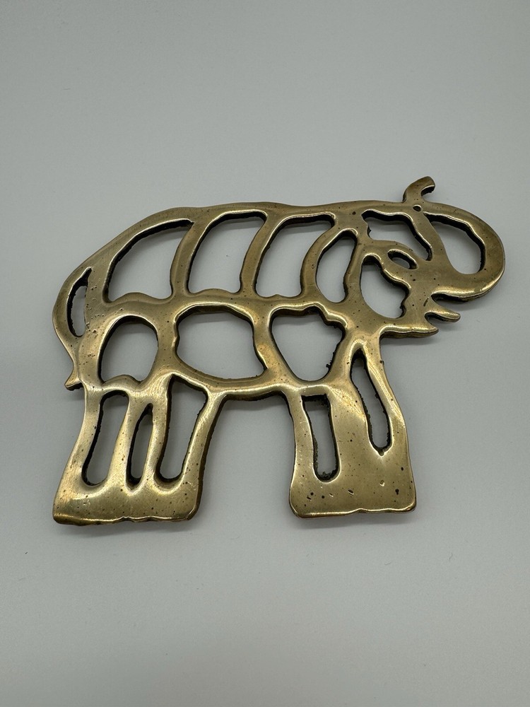 Brass Elephant Trunk Up Trivet