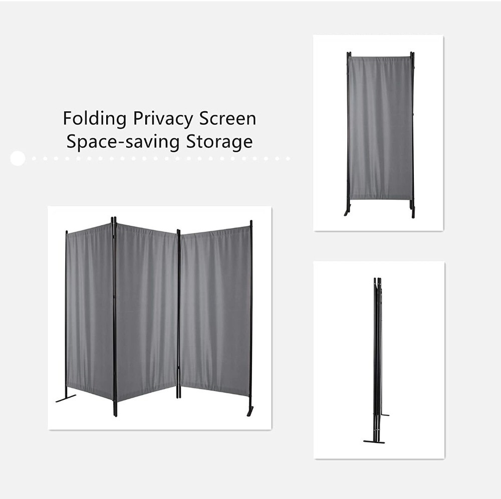 3 Panels Grey Room Divider