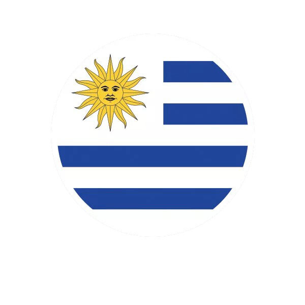 Round Uruguayan Flag Sticker Decal