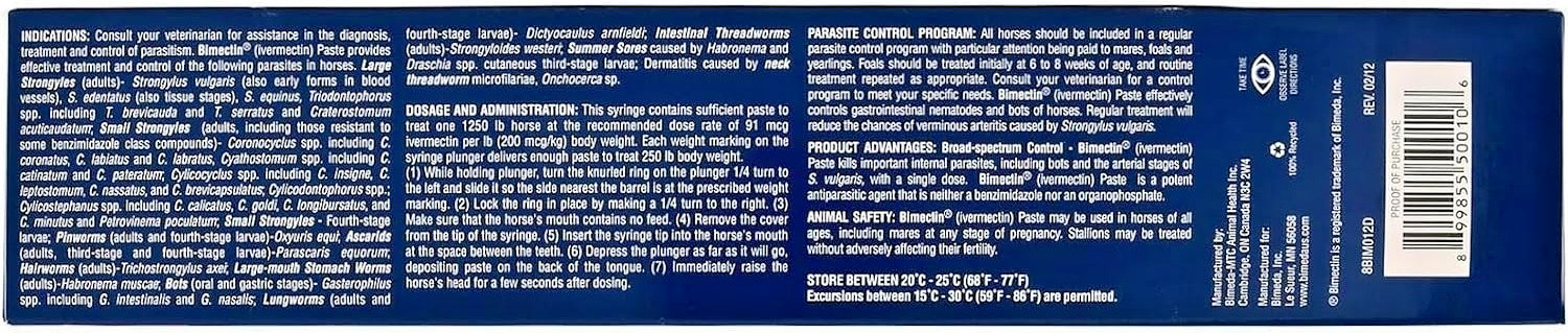 6 pack Paste Horse Dewormer Apple Flavor (6 DOSES) NIB