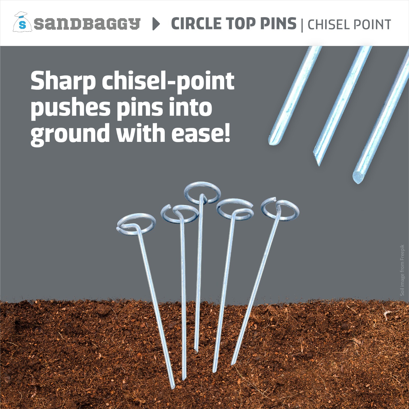 Circle Top Pins 500 Pack 6 Inch ~Landscape Staples SOD Garden Stakes - Sandbaggy