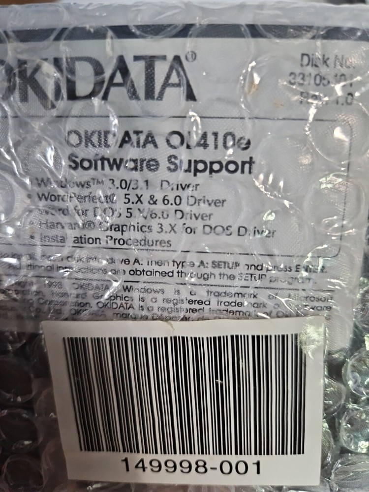 Okidata OL410e Driver's 3.5" Floppy Software Support