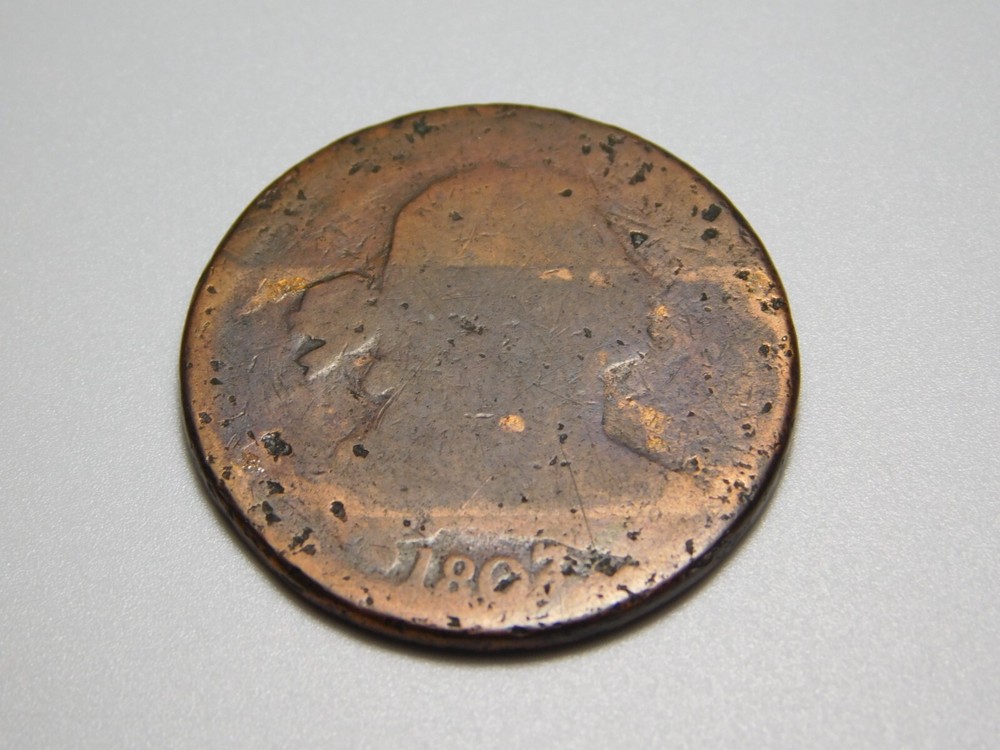 OLD US COPPER COINS 1807 DRAPED BUST LARGE CENT