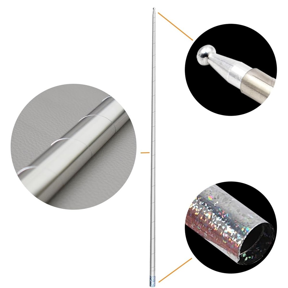 Professional Silver Magic Cane with Quick-Action Spring Switch & Gloves Included