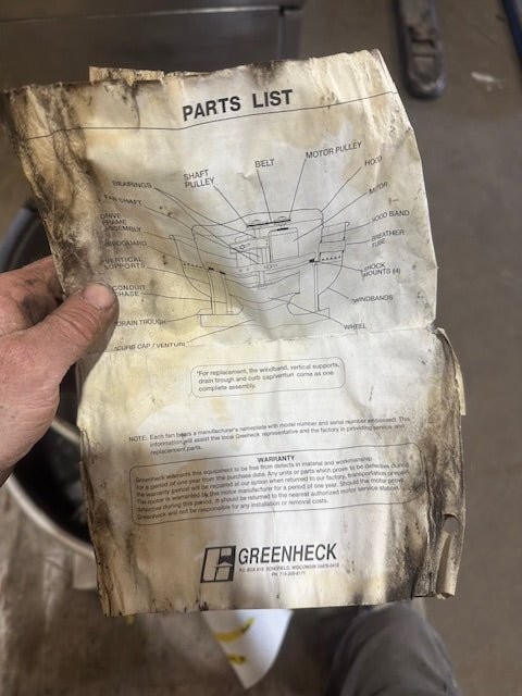 "GREENHECK CUBE-140-7G-QD"H.D COMMERCIAL UPBLAST CENTRIFUGAL EXHAUST FAN