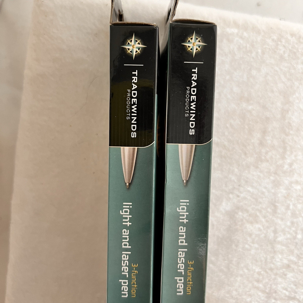 "Tradewinds"- Laser/Flash Light /Pens-3 Function Combo TWO EACH PENS- BRAND NEW