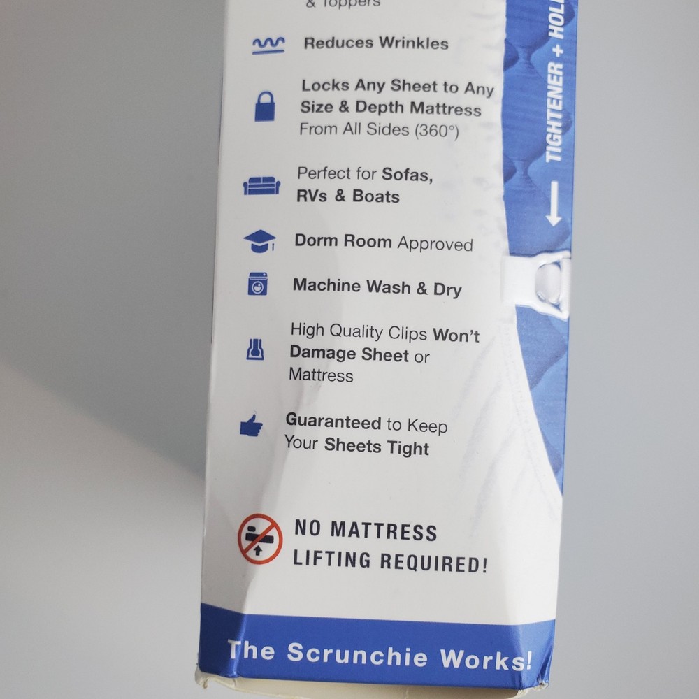 Bed Scrunchie - Ultimate Bed Sheet Holder Straps, 360 Bed Sheet Fastener.