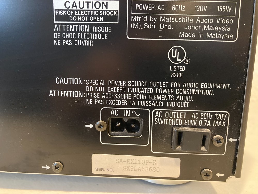 Technics SA-EX110 Stereo AV Receiver Integrated Amplifier 80 Wpc