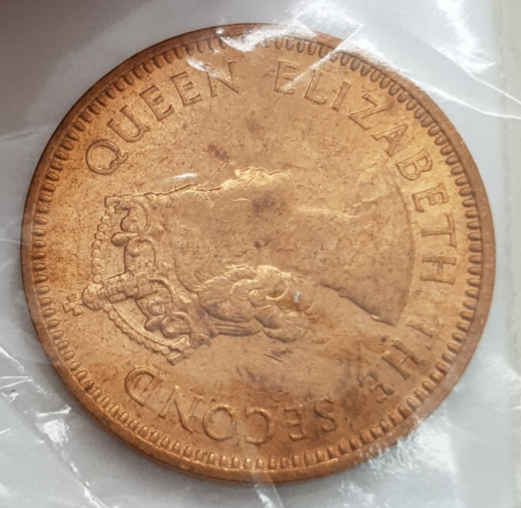 1958 British E Caribbean Territories 1/2 Cent