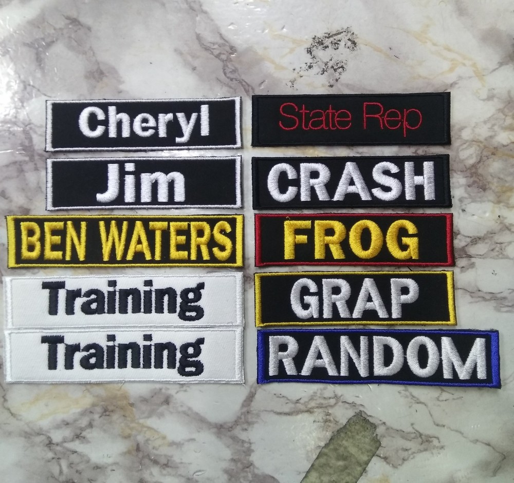 CUSTOM Name Patch | Sew on Embroidered Kids Patch | Dog Tag | Personalised Patch