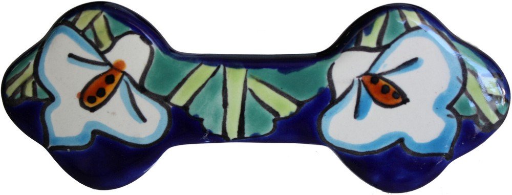 Mexican Handmade Talavera Ceramic Lily Drawer Pull