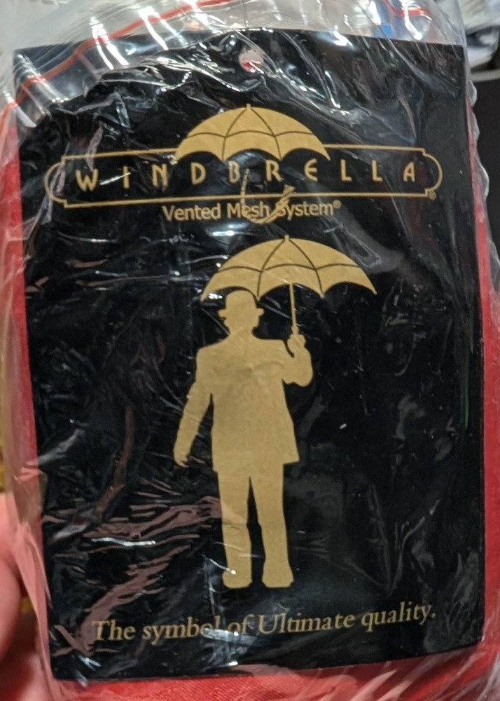 Windbrella Georgetown Folder Plus 58" Windproof Auto Open Umbrella Red White New