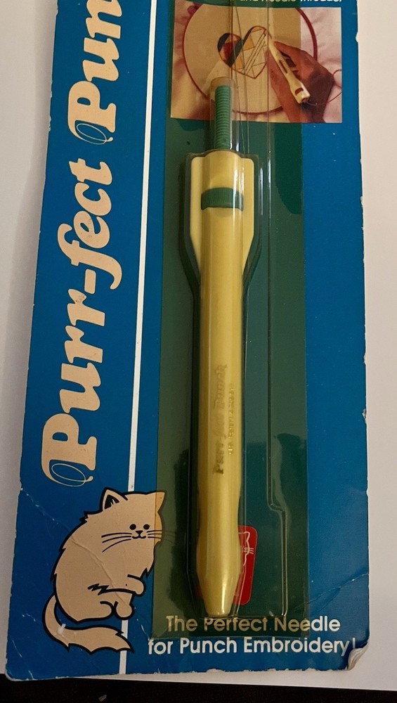 VTG 3 Purr-fect Punch USA Russian Punchneedle Loop Embroidery Tools & Threader
